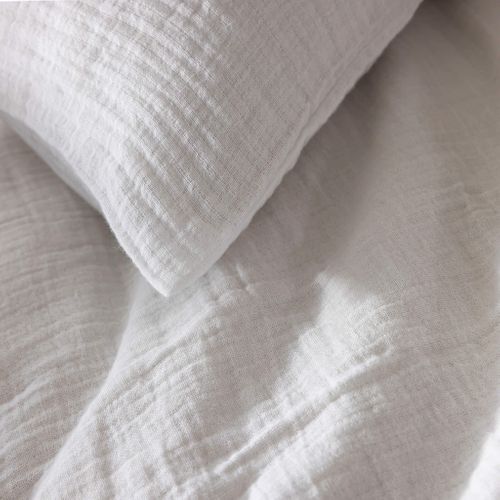 Taie D'oreiller Gaze De Coton Noa Blanc 50x70 Cm