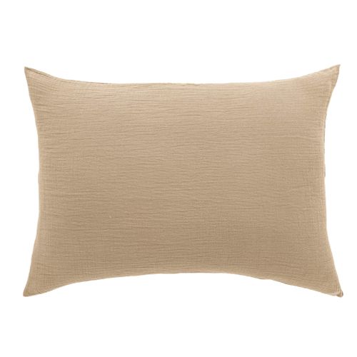 Taie D'oreiller Gaze De Coton Noa Beige 50x70 Cm