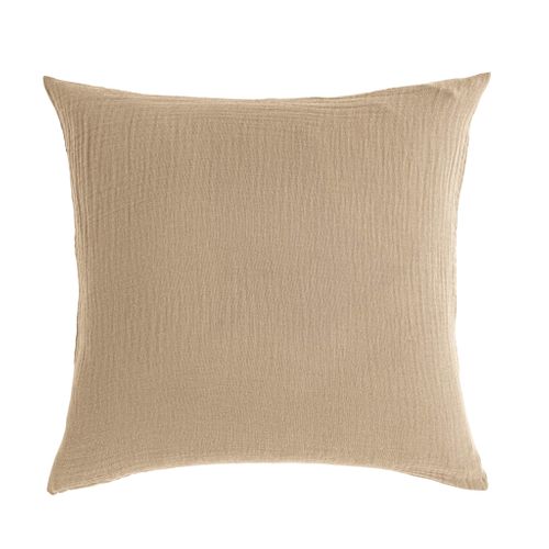Taie D'oreiller Gaze De Coton Noa Beige 63x63 Cm