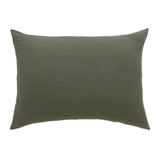 Taie D'oreiller Bébé Gaze De Coton Noa Kaki 40x60 Cm