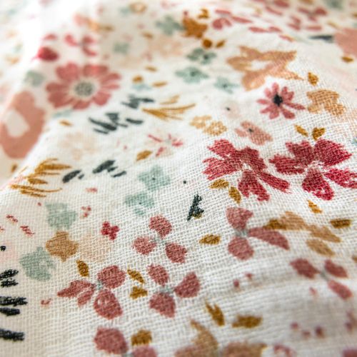 Housse De Couette Gaze De Coton Floral 140x200 Cm