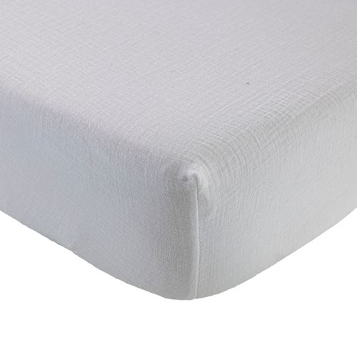 Drap Housse Bébé Gaze De Coton Noa Blanc 70x140 Cm