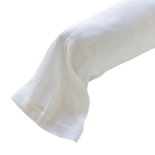 Taie De Traversin Gaze De Coton Noa Blanc 43x205 Cm