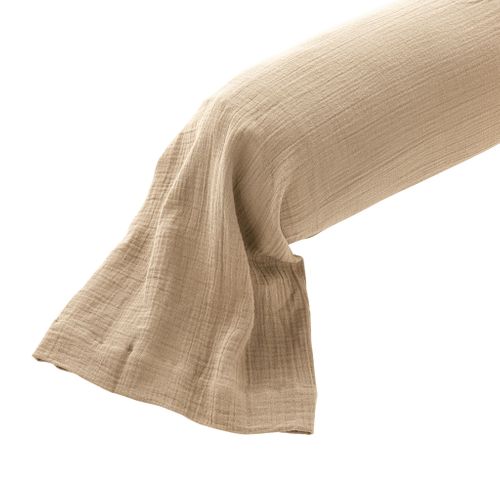 Taie De Traversin Gaze De Coton Noa Beige 43x185 Cm