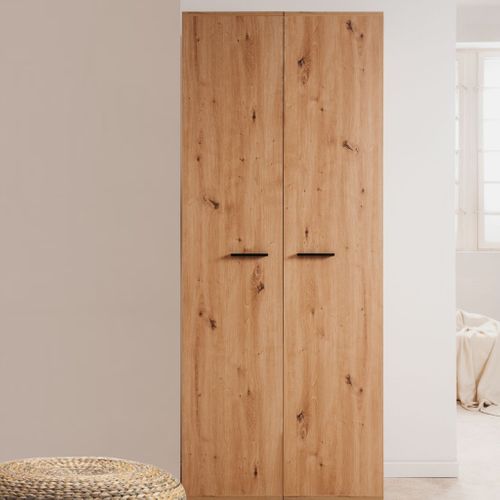 Meuble à Chaussures 2 Portes 35 Paires Bois Naturel