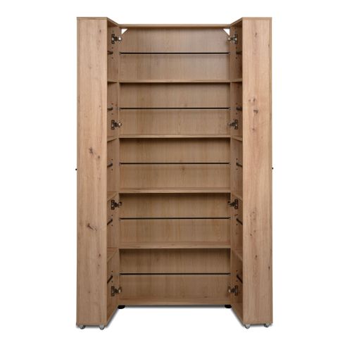 Meuble à Chaussures 2 Portes 35 Paires Bois Naturel