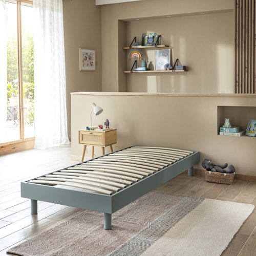 Sommier Kit En Bois Massif 13 Cm Vert D'eau 90x200