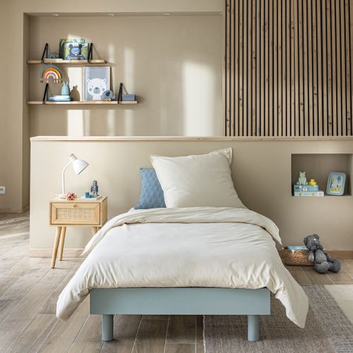 Sommier Kit En Bois Massif 13 Cm Vert D'eau 90x200