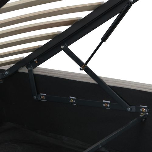 Lit Coffre En Velours Côtelé Grosses Côtes Écru 140x190