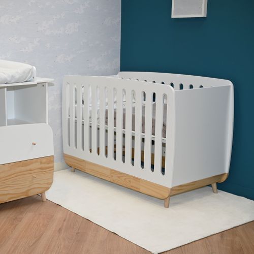 Lit Bébé En Bois 60x120 Blanc