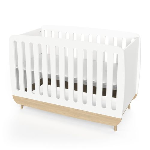 Lit Bébé En Bois 60x120 Blanc