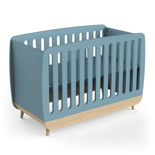 Lit Bébé En Bois 60x120 Bleu