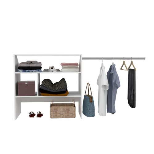 Dressing Sous Pente Avec Niches Et Penderie Blanc