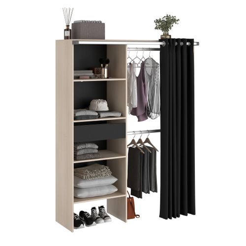 Dressing Une Colonne Avec 4 Niches Et Un Tiroir 182 Cm Noir