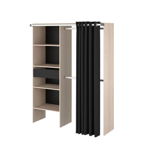 Dressing Une Colonne Avec 4 Niches Et Un Tiroir 182 Cm Noir