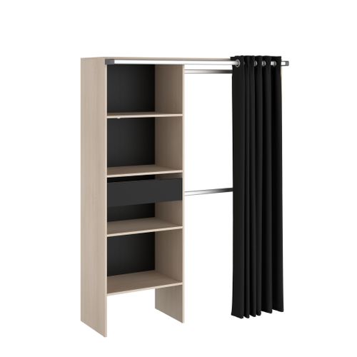 Dressing Une Colonne Avec 4 Niches Et Un Tiroir 182 Cm Noir