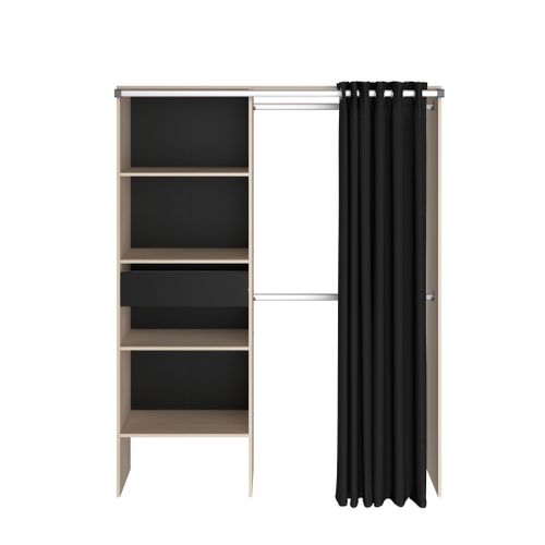 Dressing Une Colonne Avec 4 Niches Et Un Tiroir 182 Cm Noir