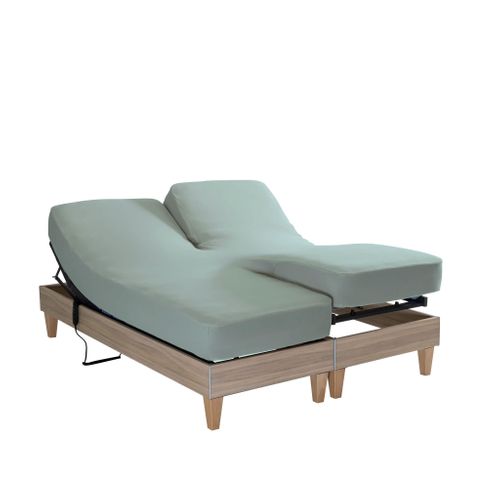 Drap Housse Jersey Tpr Pour Sommier Articulé Céladon 2x80x200