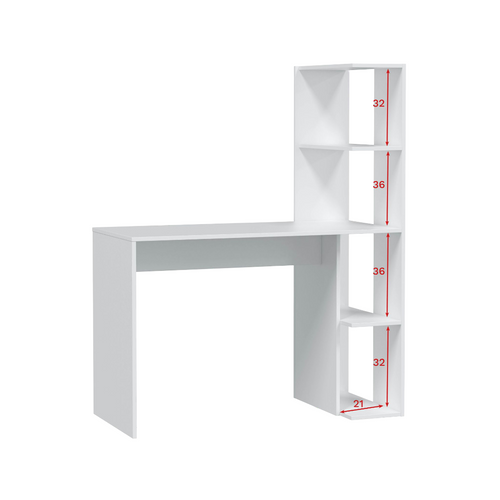 Bureau Réversible Avec Étagères Blanc