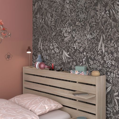 Lit Enfant 90x190/200 Avec Chevet Et Tiroirs Effet Bois Naturel