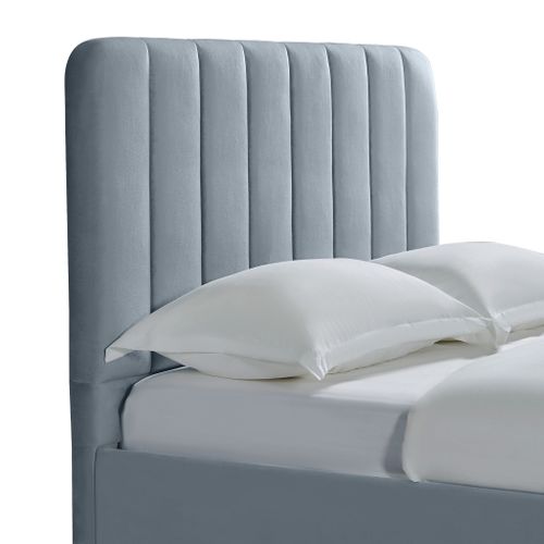 Lit 140x190 Velours Avec Pieds Métal Doré Écru