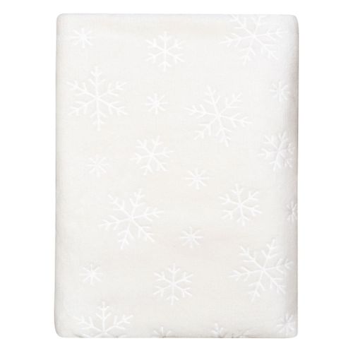 Plaid Polaire Chaud Blanc 130x170 Flocon