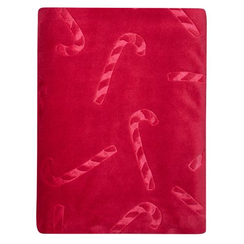 Plaid Polaire Chaud Rouge 130x170 Sucre D'orge