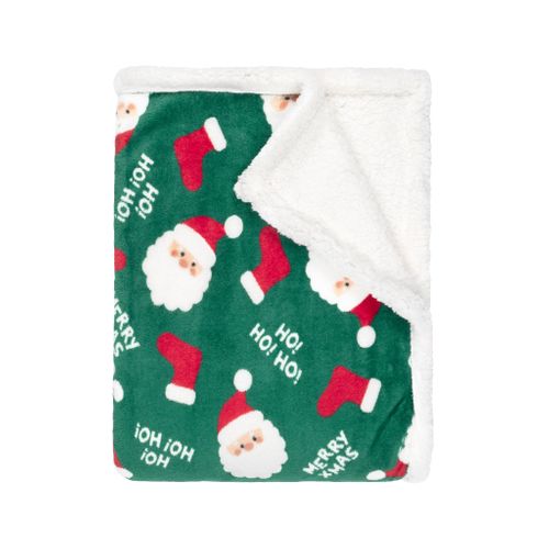 Plaid Polaire Cocooning Vert 130x170 Père Noël