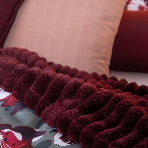 Plaid Polaire Cocooning 150x200 Bordeaux