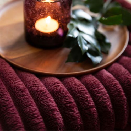 Plaid Polaire Cocooning 150x200 Bordeaux