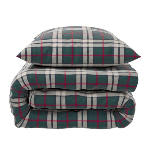 Parure De Lit Flanelle à Carreaux Vert Noël 200x200 Cm