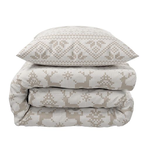Parure De Lit Flanelle Écru Flocon 200x200 Cm