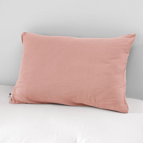 Taie D'oreiller Double Gaze 50x70 Cm Rose Pêche
