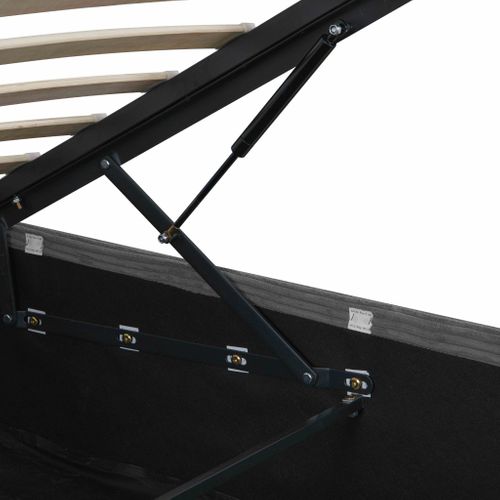 Lit Coffre En Velours Côtelé Grosses Côtes140x190 Gris