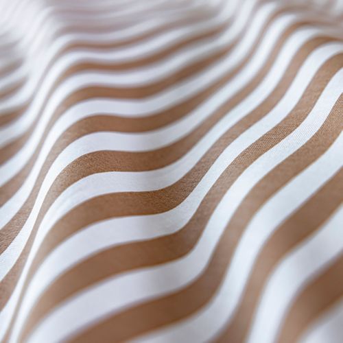 Parure De Lit Coton à Rayures Horizon Marron 140x200 Cm