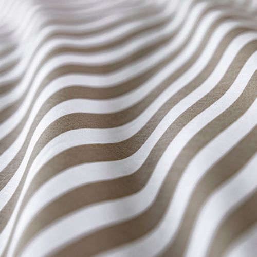 Parure De Lit Coton à Rayures Horizon Beige 140x200 Cm