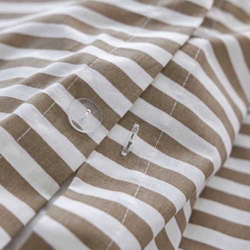 Parure De Lit Coton à Rayures Horizon Beige 260x240 Cm