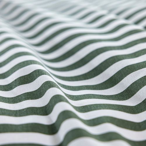 Parure De Lit Coton à Rayures Horizon Vert 140x200 Cm
