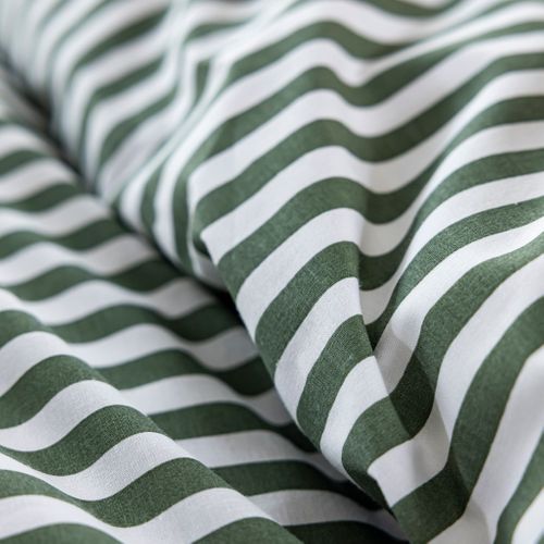 Parure De Lit Coton à Rayures Horizon Vert 260x240 Cm