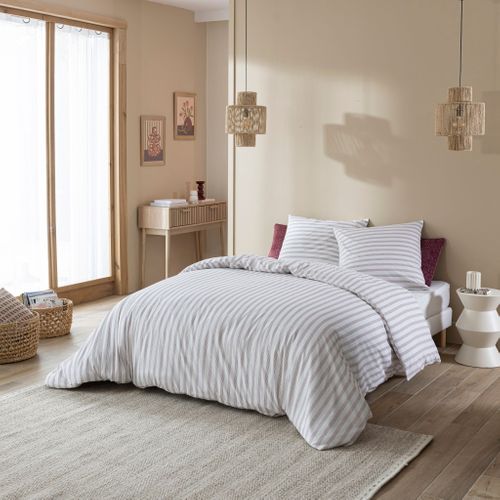 Parure De Lit Coton à Rayures Bordeaux Pointillé Bordeaux 200x200