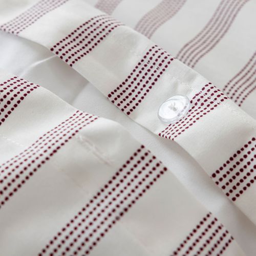 Parure De Lit Coton à Rayures Bordeaux Pointillé Bordeaux 200x200