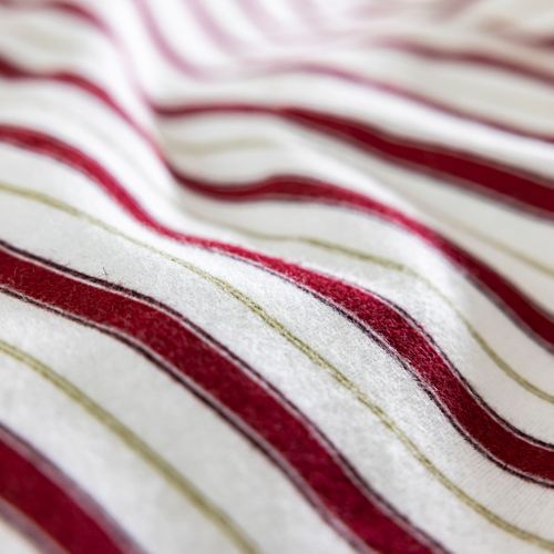 Parure De Lit Flanelle Coton à Rayures 240x220 Cm