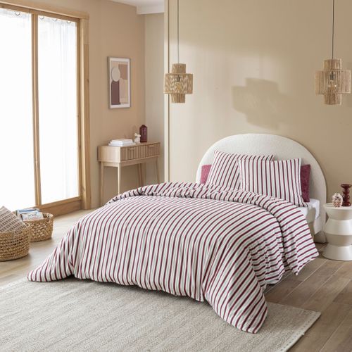 Parure De Lit Flanelle Coton à Rayures 260x240 Cm