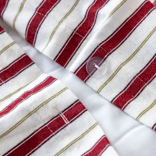 Parure De Lit Flanelle Coton à Rayures 260x240 Cm