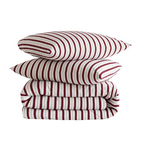 Parure De Lit Flanelle Coton à Rayures 260x240 Cm