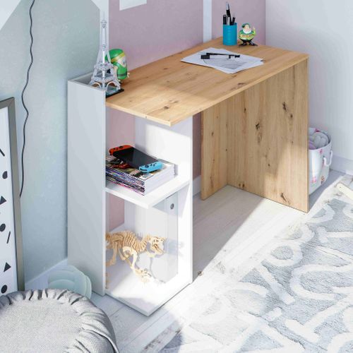 Bureau Réversible Bois Blanc 78x100x52 Cm