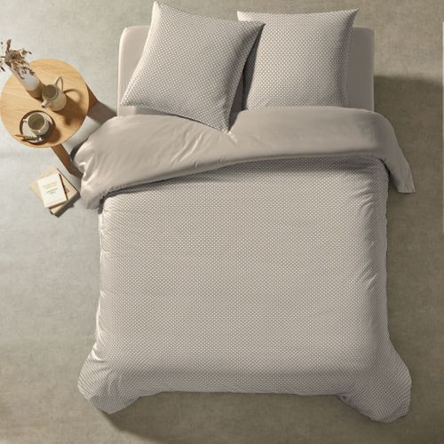 Parure De Lit Coton à Pois Taupe Auguste 240x220 Cm
