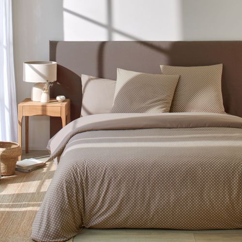 Parure De Lit Coton à Pois Taupe Auguste 240x220 Cm