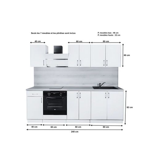 Cuisine Complète Eco Blanc 240 Cm