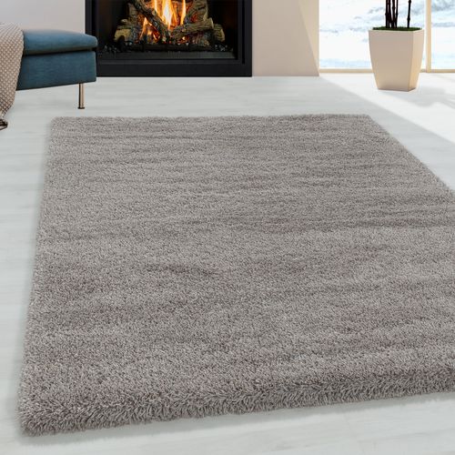Tapis Rond Confortable Fluffy Beige 200x200 Cm